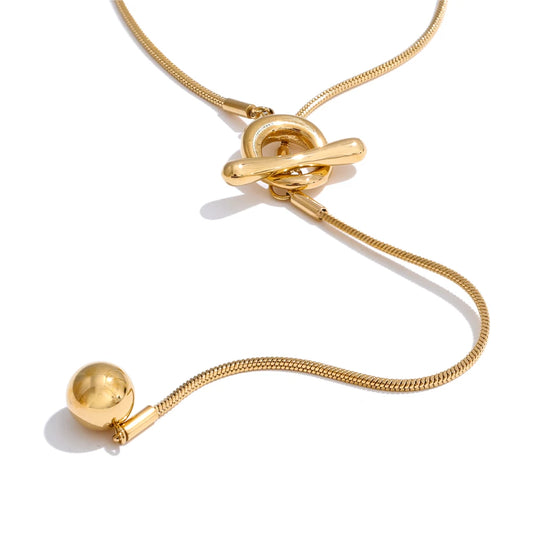 Long chain ball drop necklace - product image