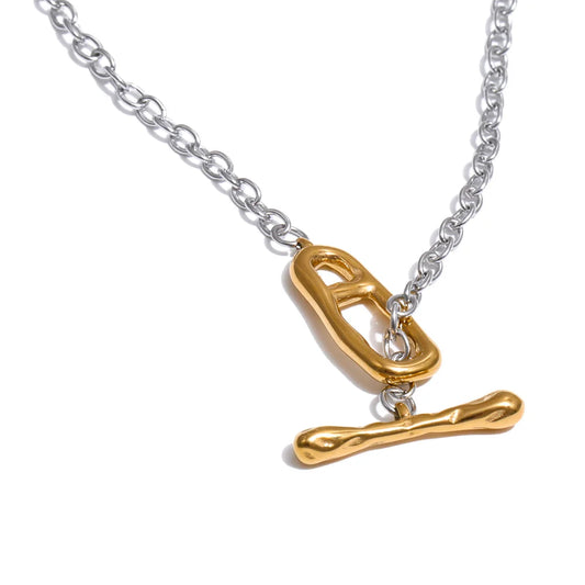 Long chain toggle-clasp distinctive necklace - product image