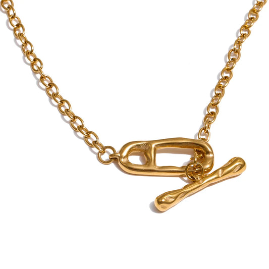 Long chain toggle-clasp distinctive necklace - product image