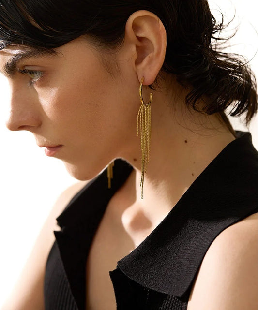 Long tassel abstract drop dangle earrings - product image