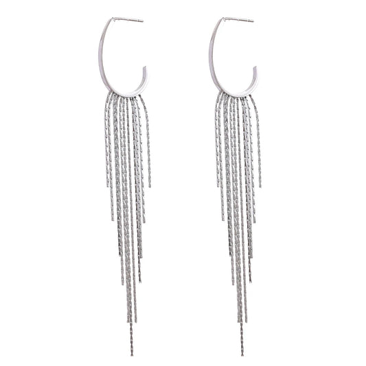 Long tassel abstract drop dangle earrings - product image