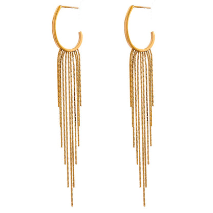 Long tassel abstract drop dangle earrings - product image