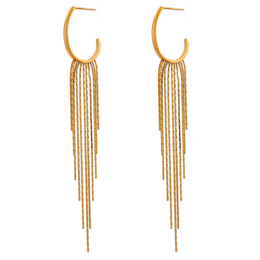 Long tassel abstract drop dangle earrings - product image