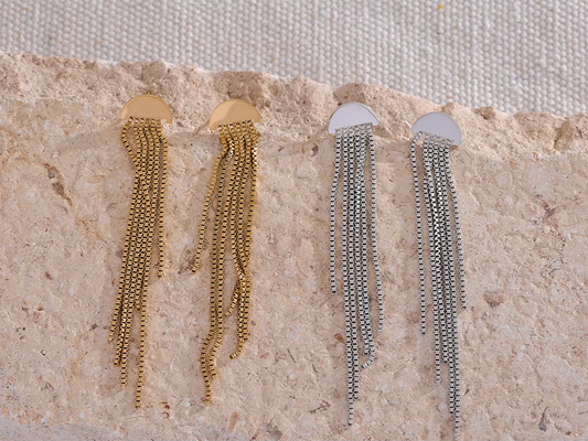 Long tassel drop dangle modern party earrings - product image