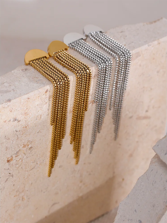 Long tassel drop dangle modern party earrings - product image