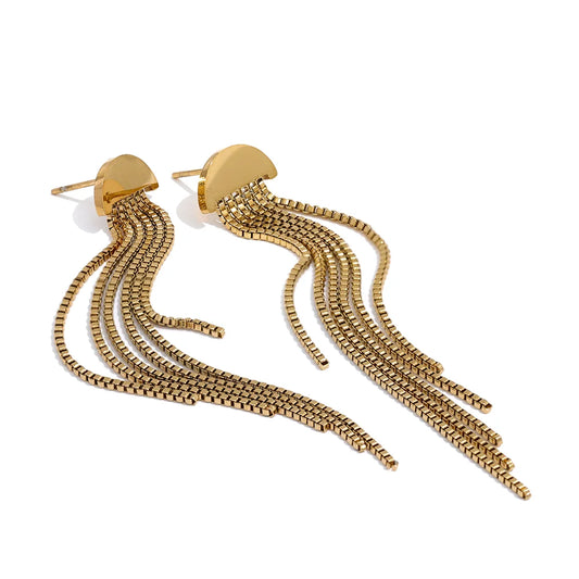 Long tassel drop dangle modern party earrings - product image