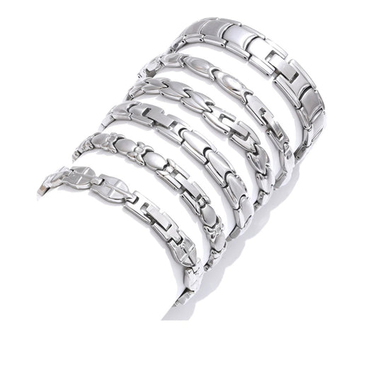 Magnetic chain polished stainless steel bracelet - product image