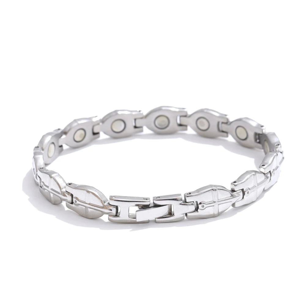 Magnetic chain polished stainless steel bracelet - product image