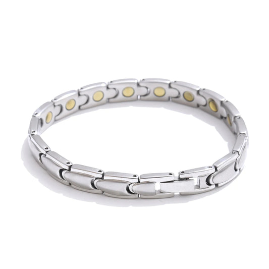 Magnetic chain polished stainless steel bracelet - product image