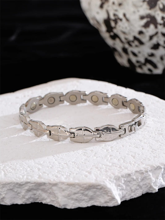 Magnetic chain polished stainless steel bracelet - product image