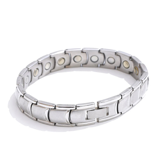 Magnetic chain polished stainless steel bracelet - product image