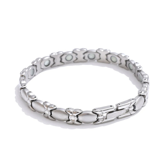 Magnetic chain polished stainless steel bracelet - product image