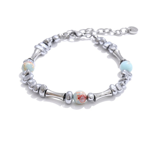 Men beads natural stone charm bracelet bangle - product image