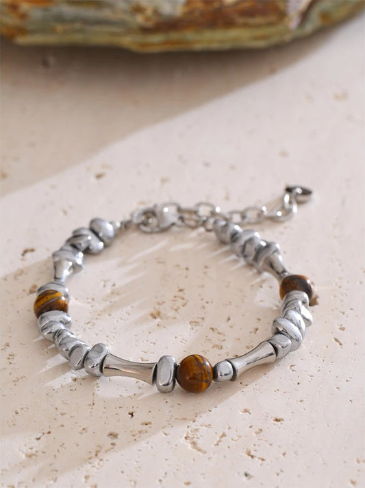 Men beads natural stone charm bracelet bangle - product image