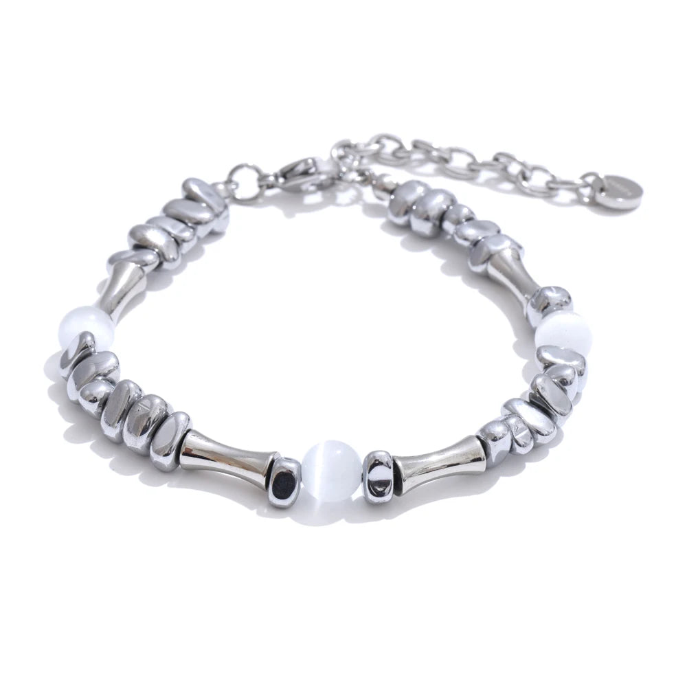 Men beads natural stone charm bracelet bangle - product image
