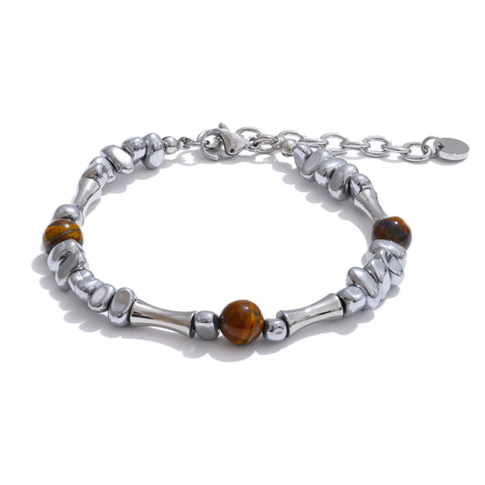 Men beads natural stone charm bracelet bangle - product image