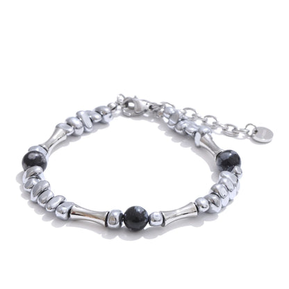 Men beads natural stone charm bracelet bangle - product image