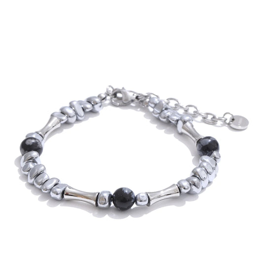 Men beads natural stone charm bracelet bangle - product image