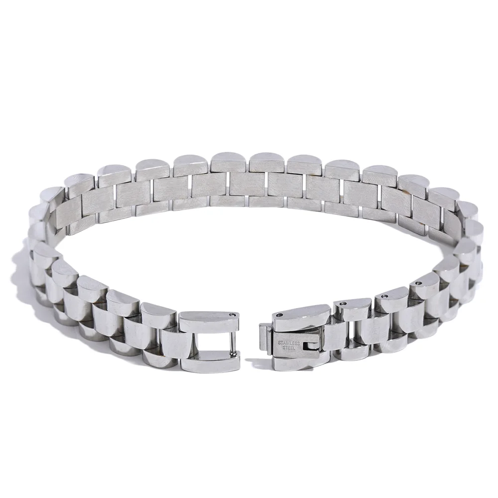 Men stainless steel metal cuban chain bracelet - product image