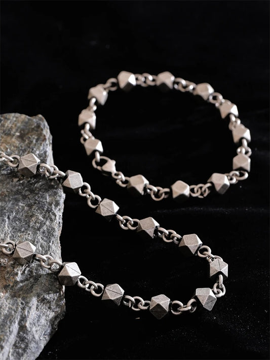 Men's handmade chain necklace bracelet set - product image