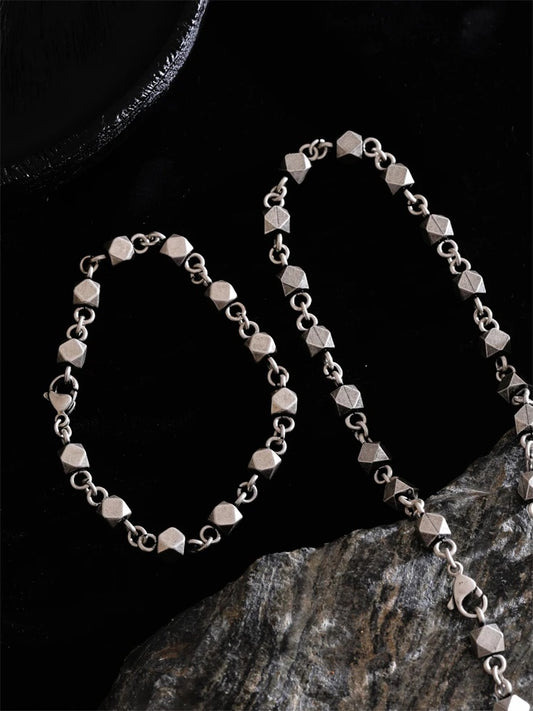 Men's handmade chain necklace bracelet set - product image