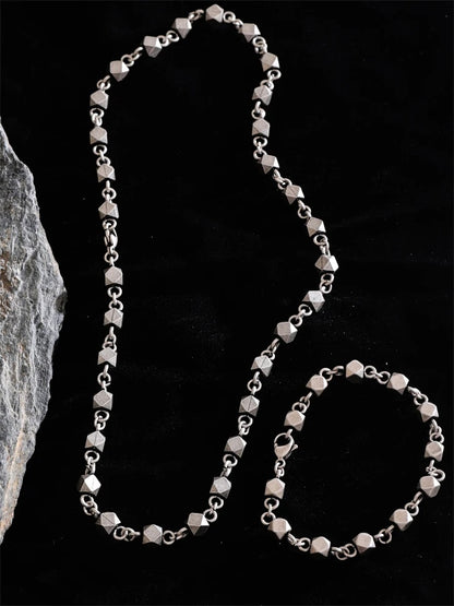 Men's handmade chain necklace bracelet set - product image