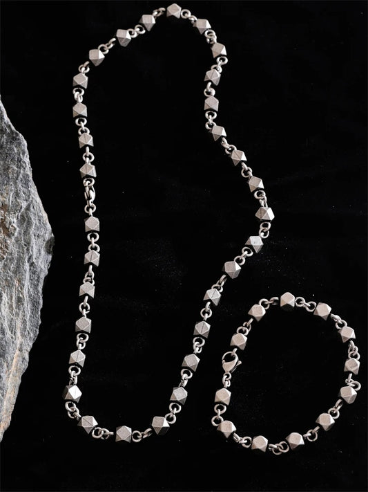 Men's handmade chain necklace bracelet set - product image