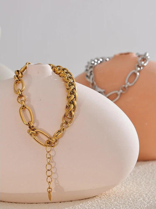 Metal chain modern statement charm bracelet women - product image