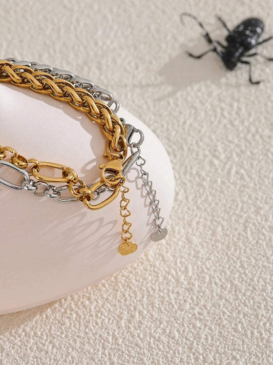 Metal chain modern statement charm bracelet women - product image