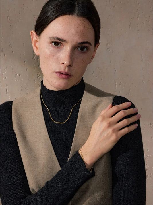 Metal chain necklace bracelet bangle set - product image