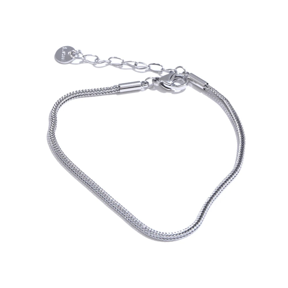 Metal chain necklace bracelet bangle set - product image