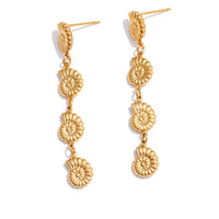 Metal Conch Long Hanging Drop Earrings Summer Beach