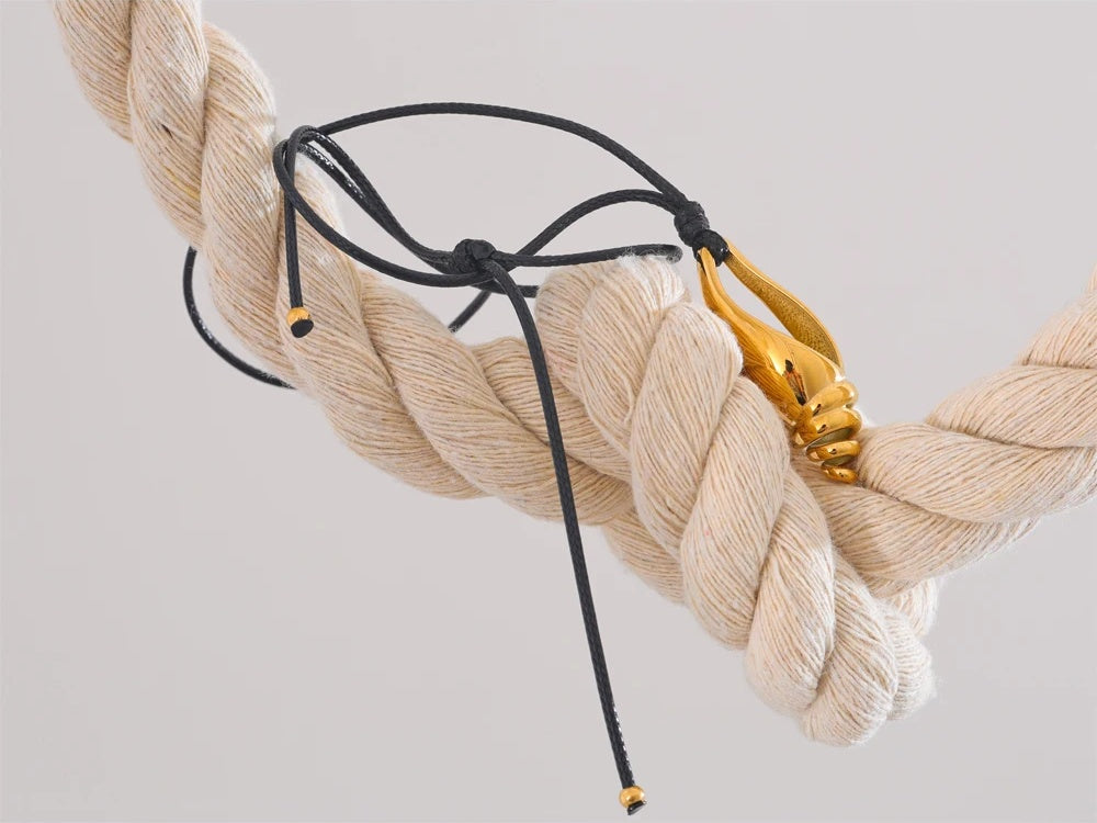Metal conch shell leather charm pendant necklace - product image