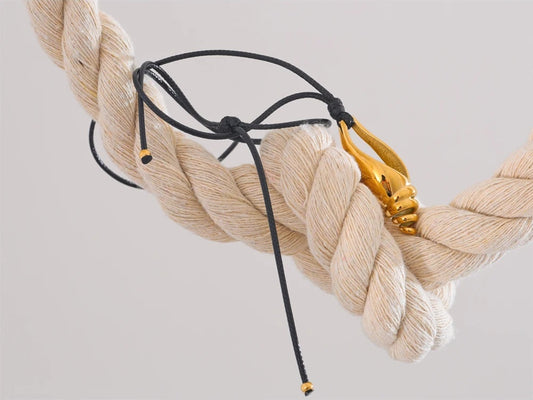 Metal conch shell leather charm pendant necklace - product image