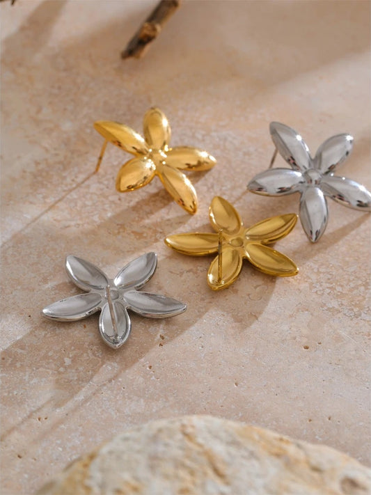 Metal flower stud earrings women's summer daily - product image