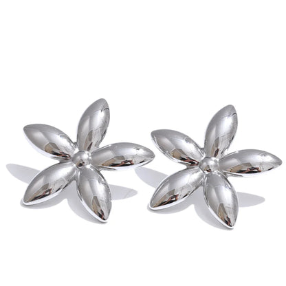 Metal flower stud earrings women's summer daily - product image