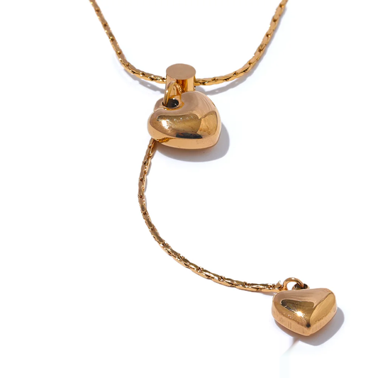 Metal heart in love pendant necklace - product image