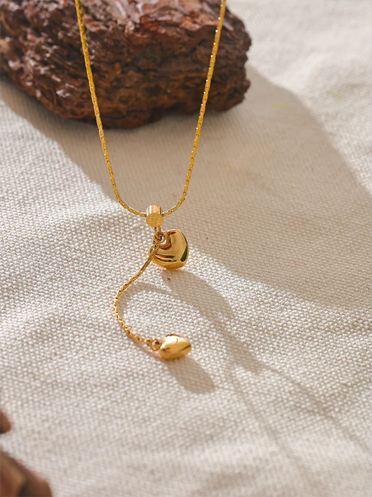 Metal heart in love pendant necklace - product image