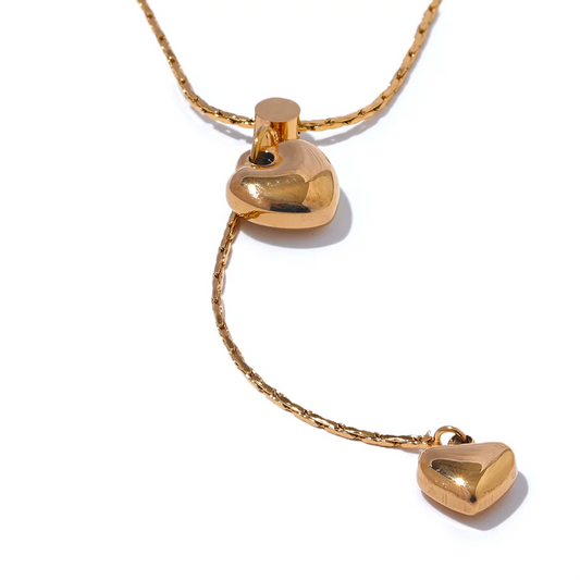 Metal heart in love pendant necklace - product image