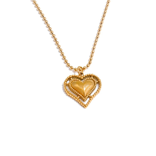 Metal heart love pendant necklace - product image