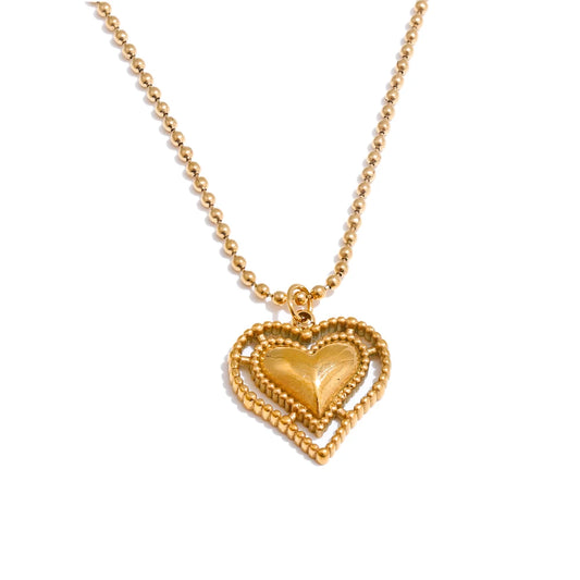 Metal heart love pendant necklace - product image