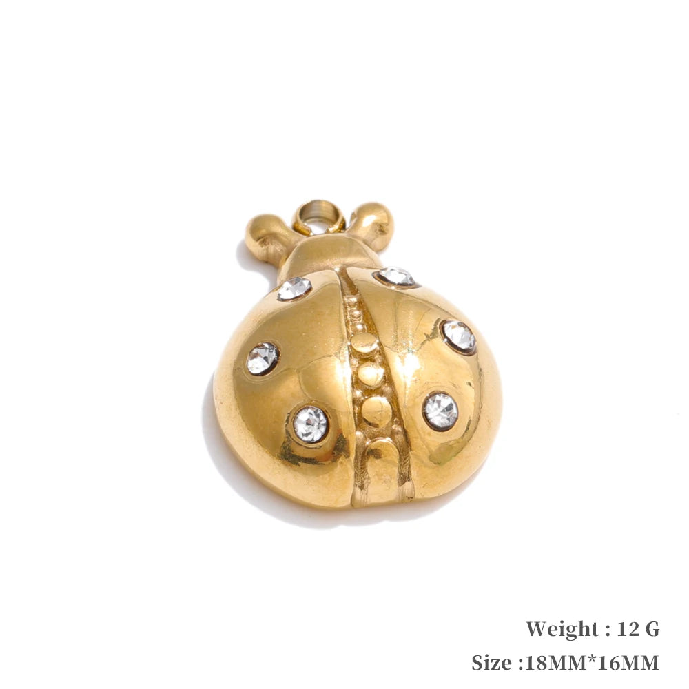 Metal leaf flower insect charm diy jewelry - product image