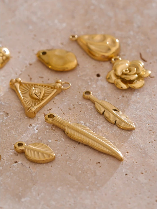 Metal leaf flower insect charm diy jewelry - product image