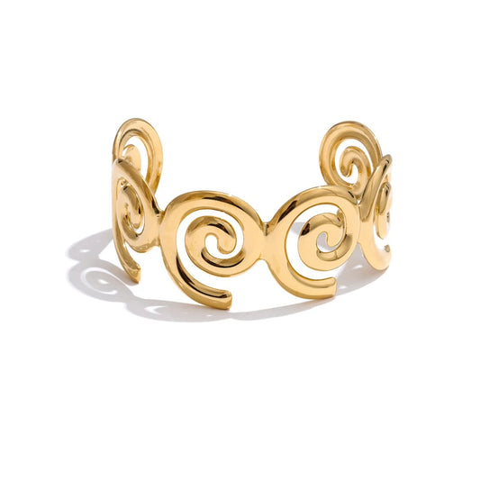 Metal shell shape smooth cuff bracelet - product image