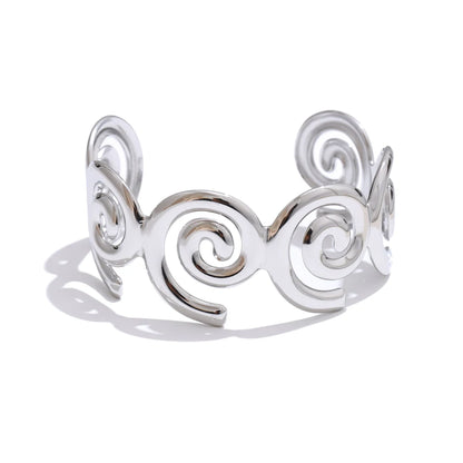 Metal shell shape smooth cuff bracelet - product image