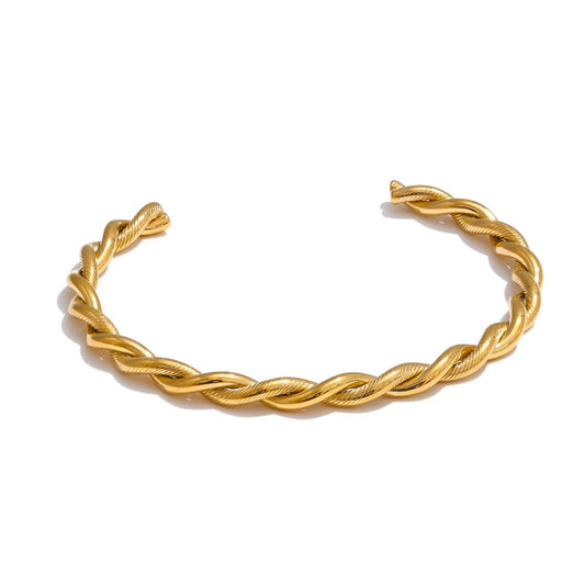 Metal twist minimalist cuff bracelet - product image