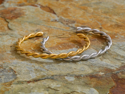 Metal twist minimalist cuff bracelet - product image