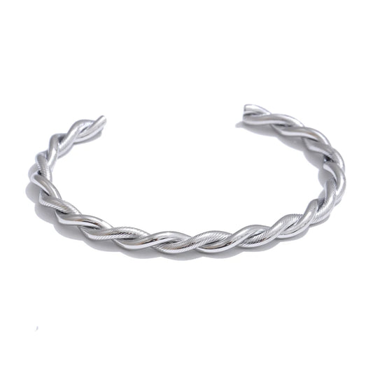 Metal twist minimalist cuff bracelet - product image
