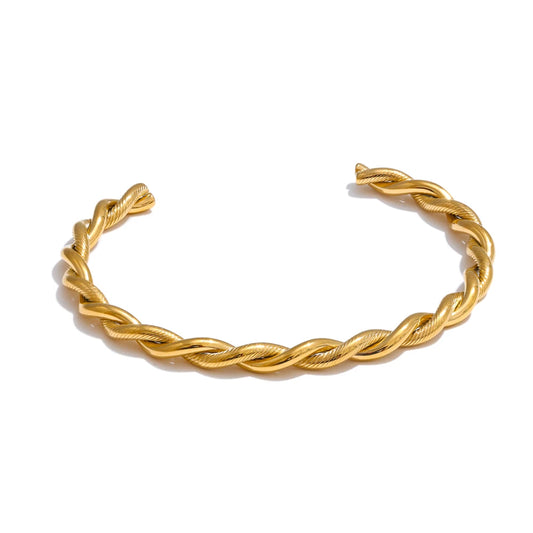 Metal twist minimalist cuff bracelet - product image