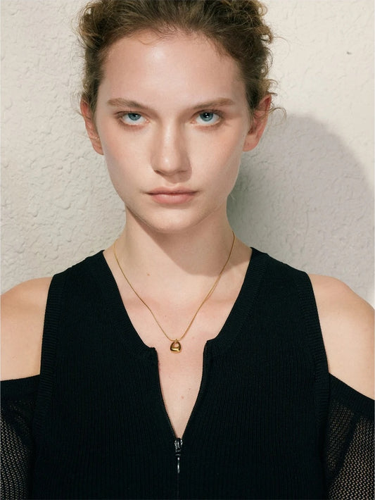 Minimalist abstract small bag pendant necklace - product image
